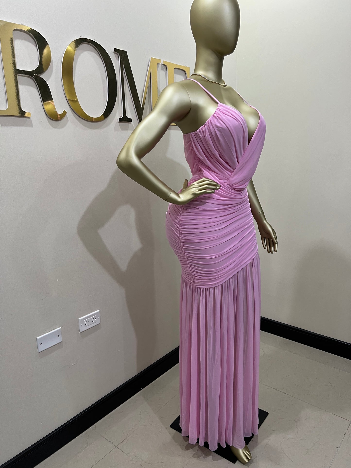 Michelle Celine Strap Dress (Pink)