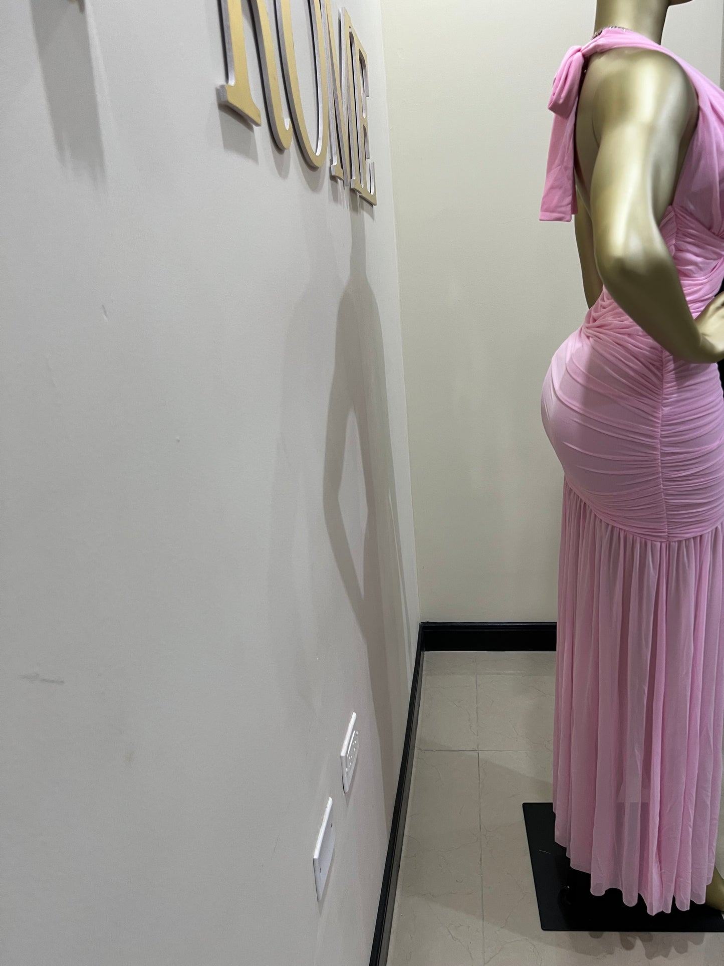 Michelle Grace Eve Deep V Dress (Pink)