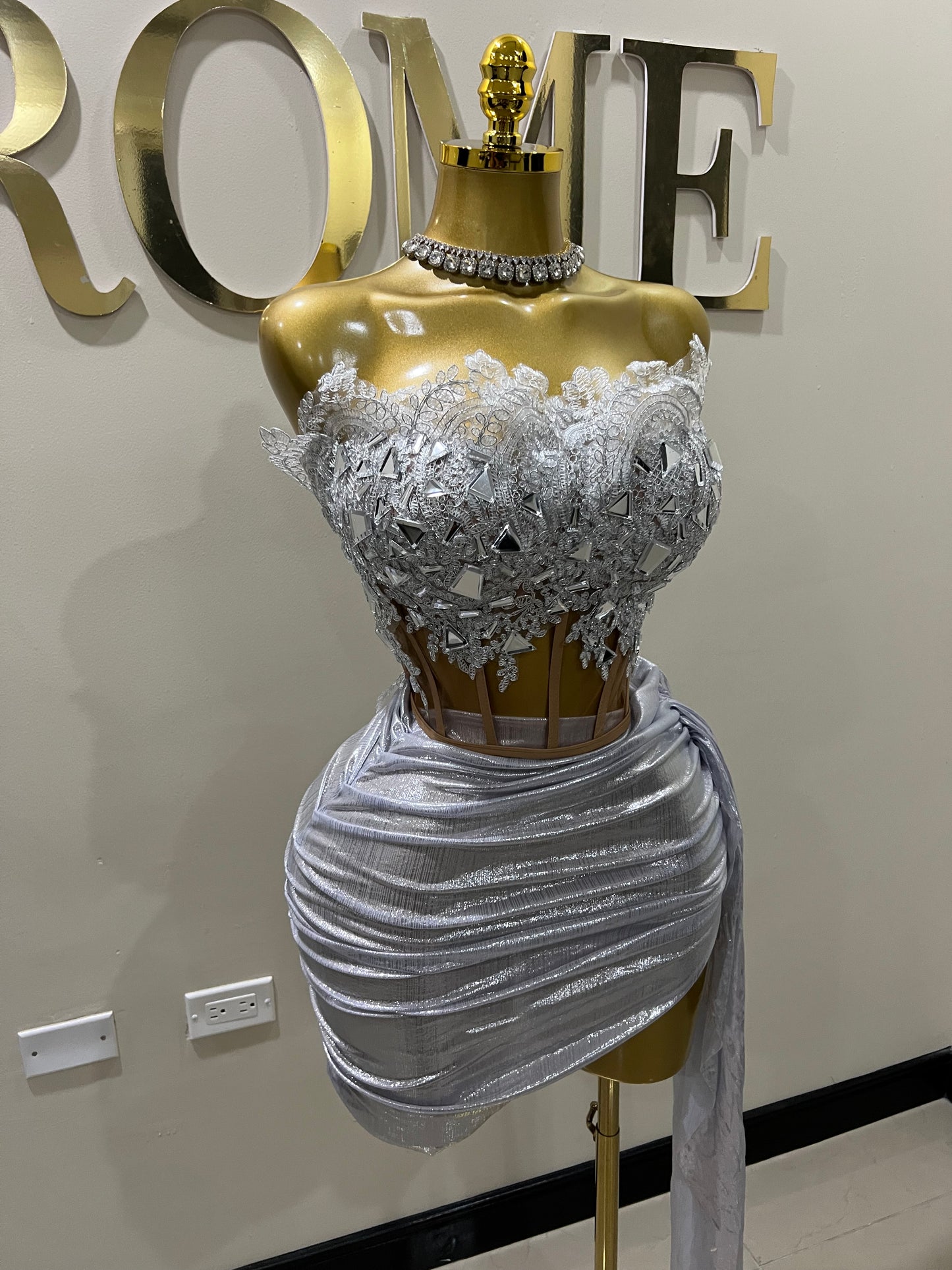 Snow Queen Glacier Mirrors Skirt Set (Silver)