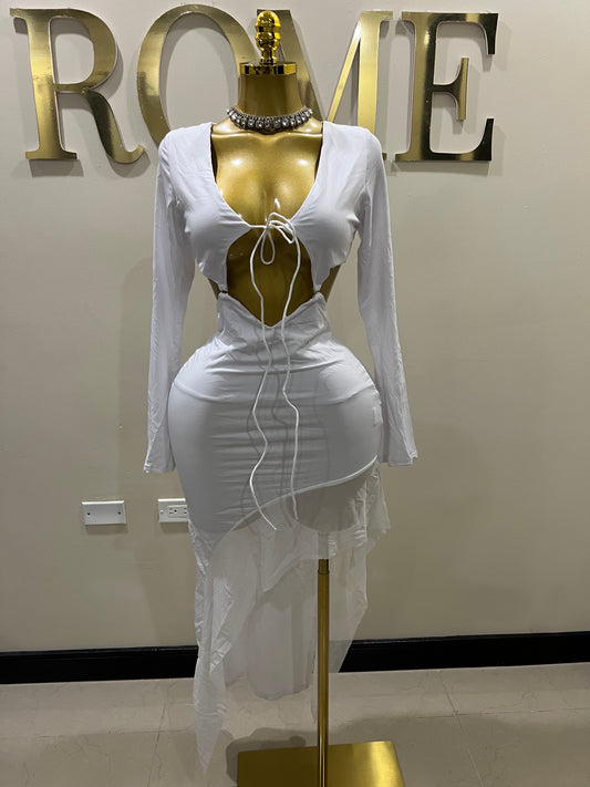 Christina Ruffle Dress (White)