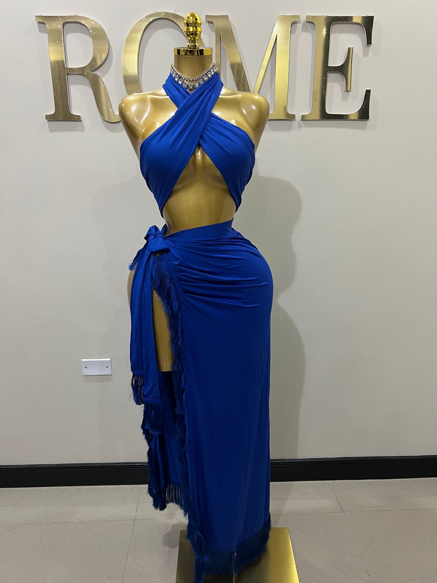 Bonnie Wrap 2 pcs Skirt Set (Blue)