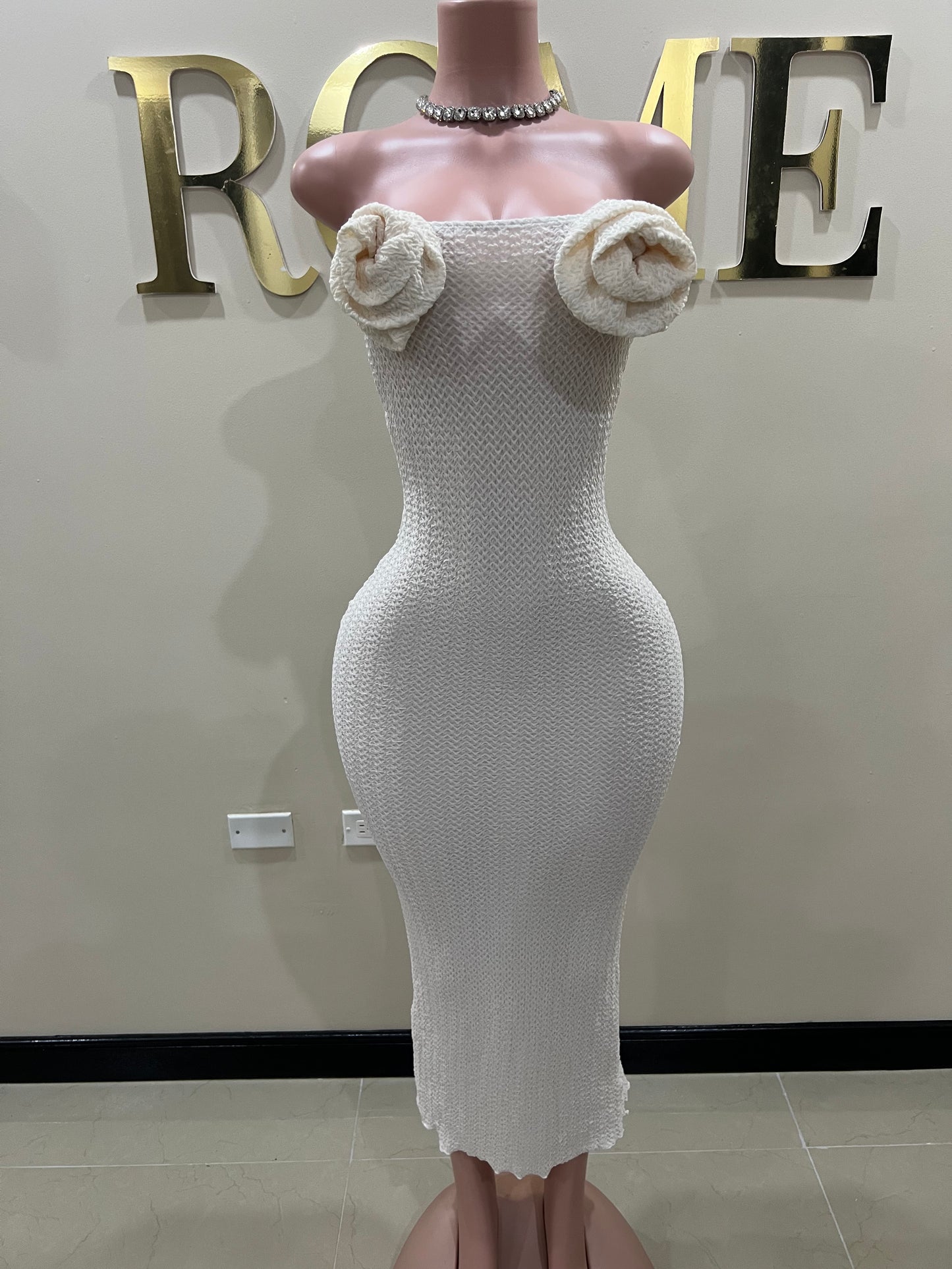 Priscilla Rose Dress (Beige)