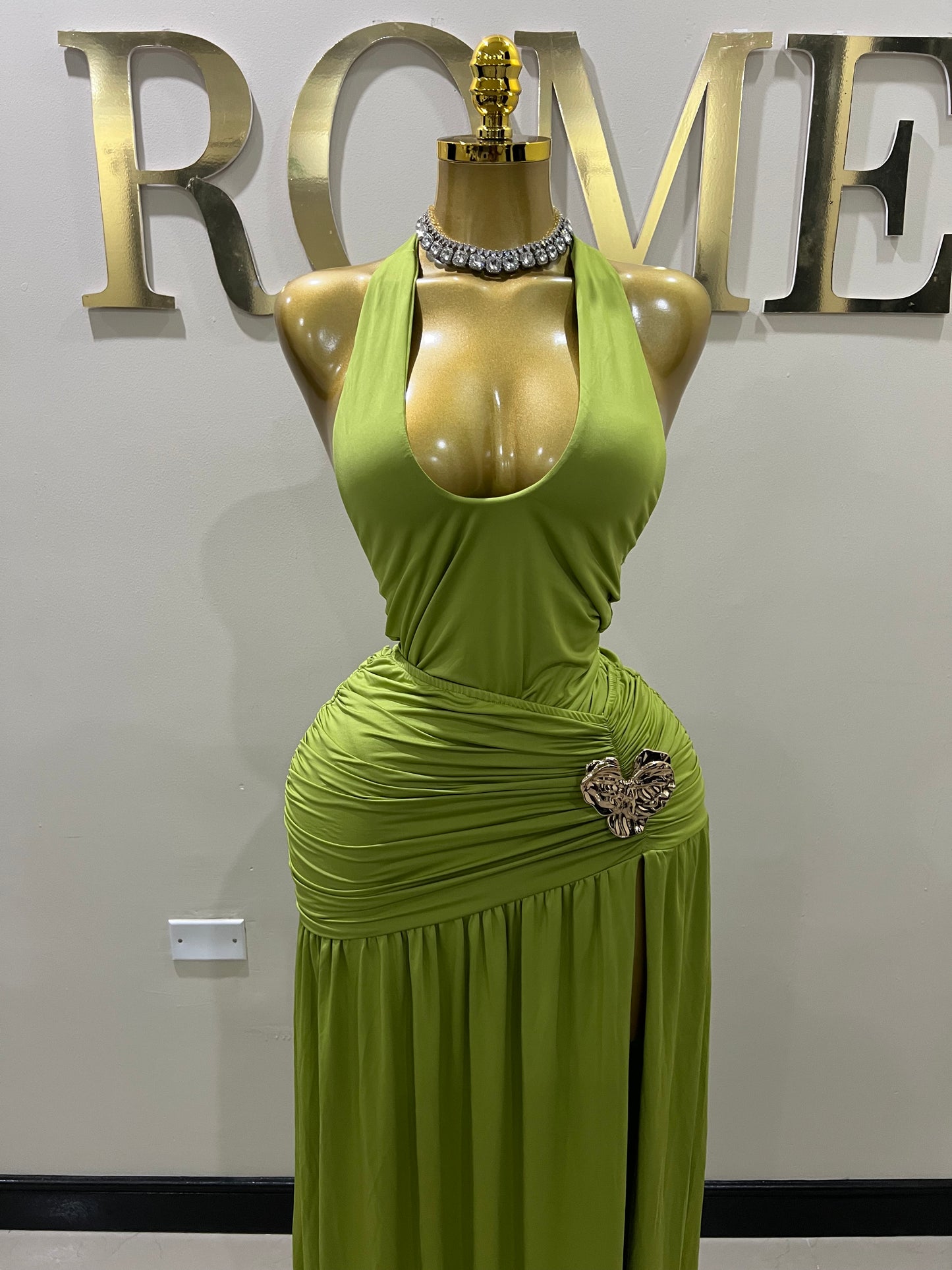 Nara Petal 2 Pcs Bodysuit & Skirt Set (Green)