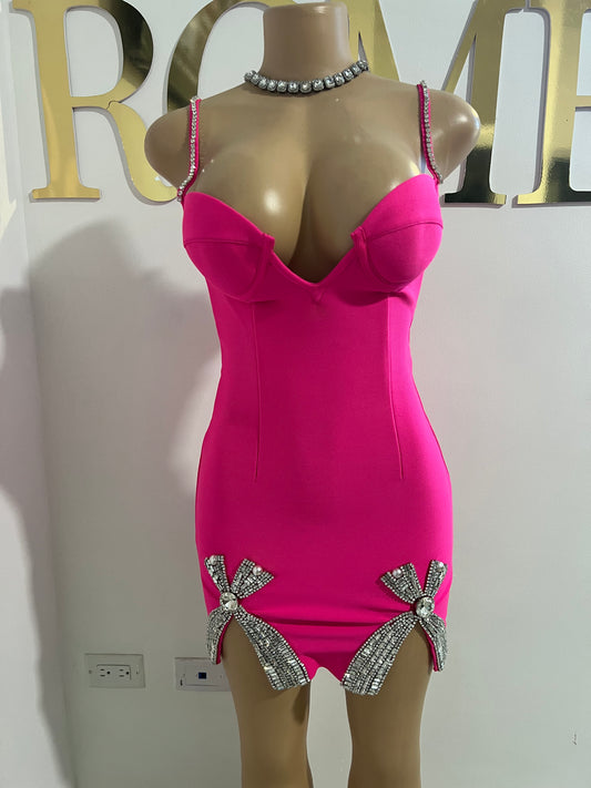 Tiffany Glam Bondage Dress (Pink)