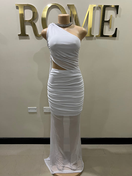 Emma Giselle Mesh Rope Dress (White)