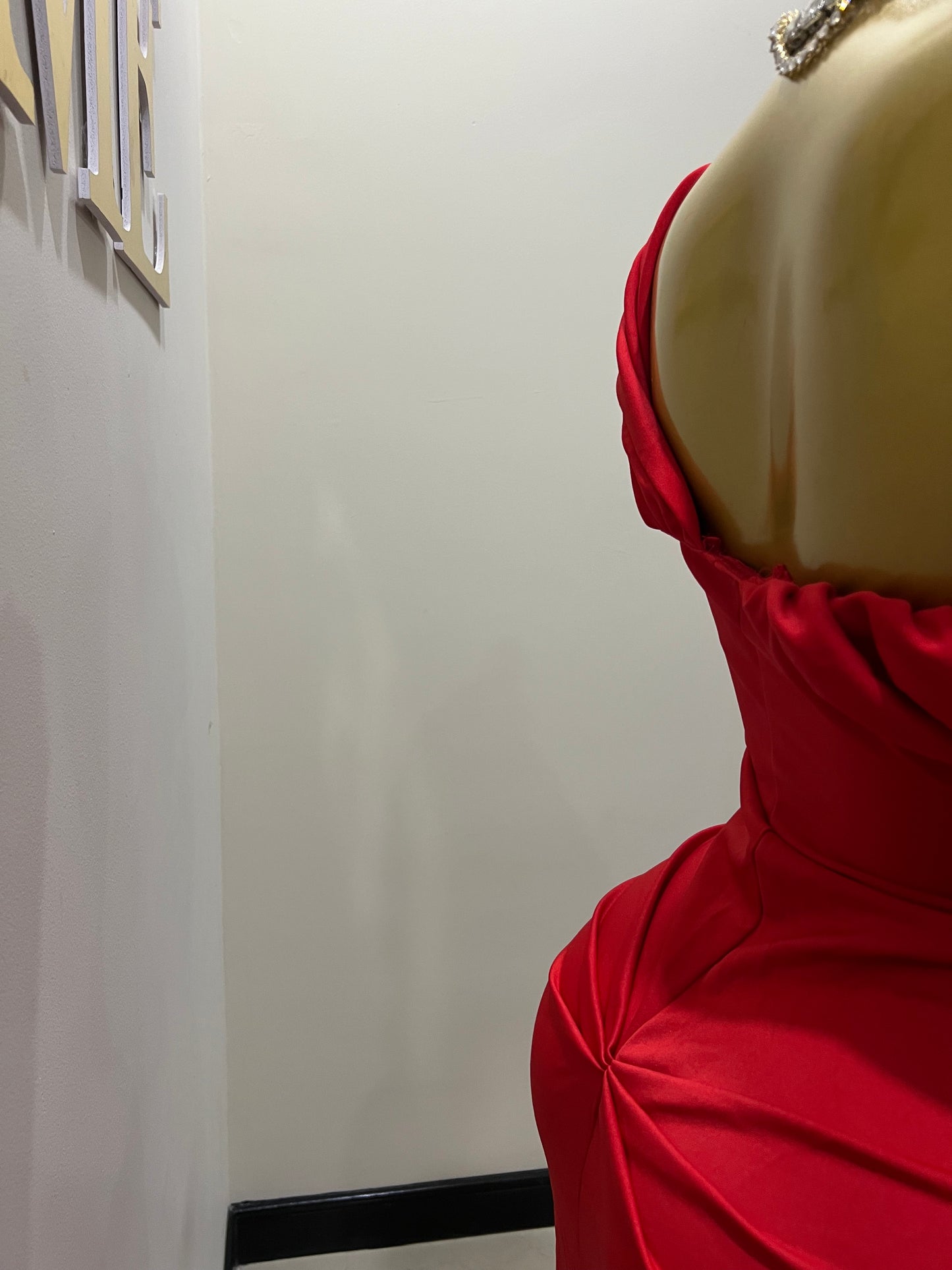 Kerry Off Shoulder Dress (Red )