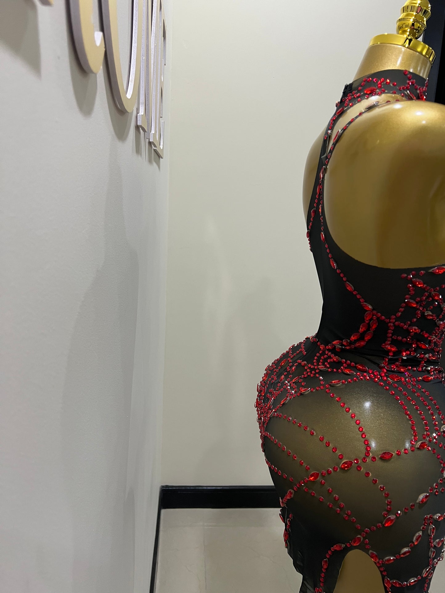 Charlotte’s Web Gemstone Mesh Dress (Red)