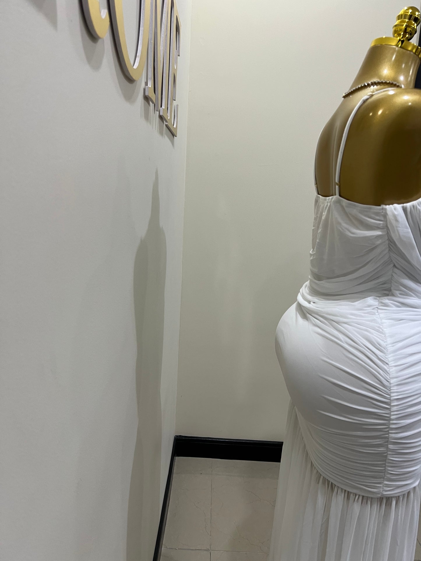 Michelle Celine Strap Dress (White)