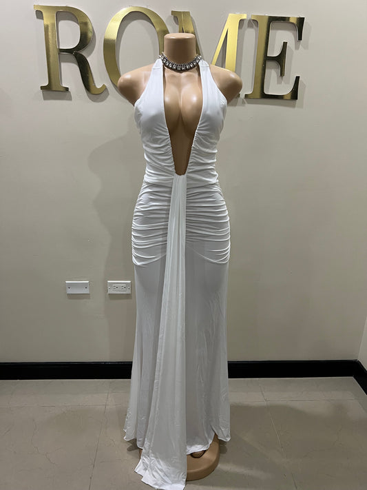 Chinelle Nara Halter Dress (White)