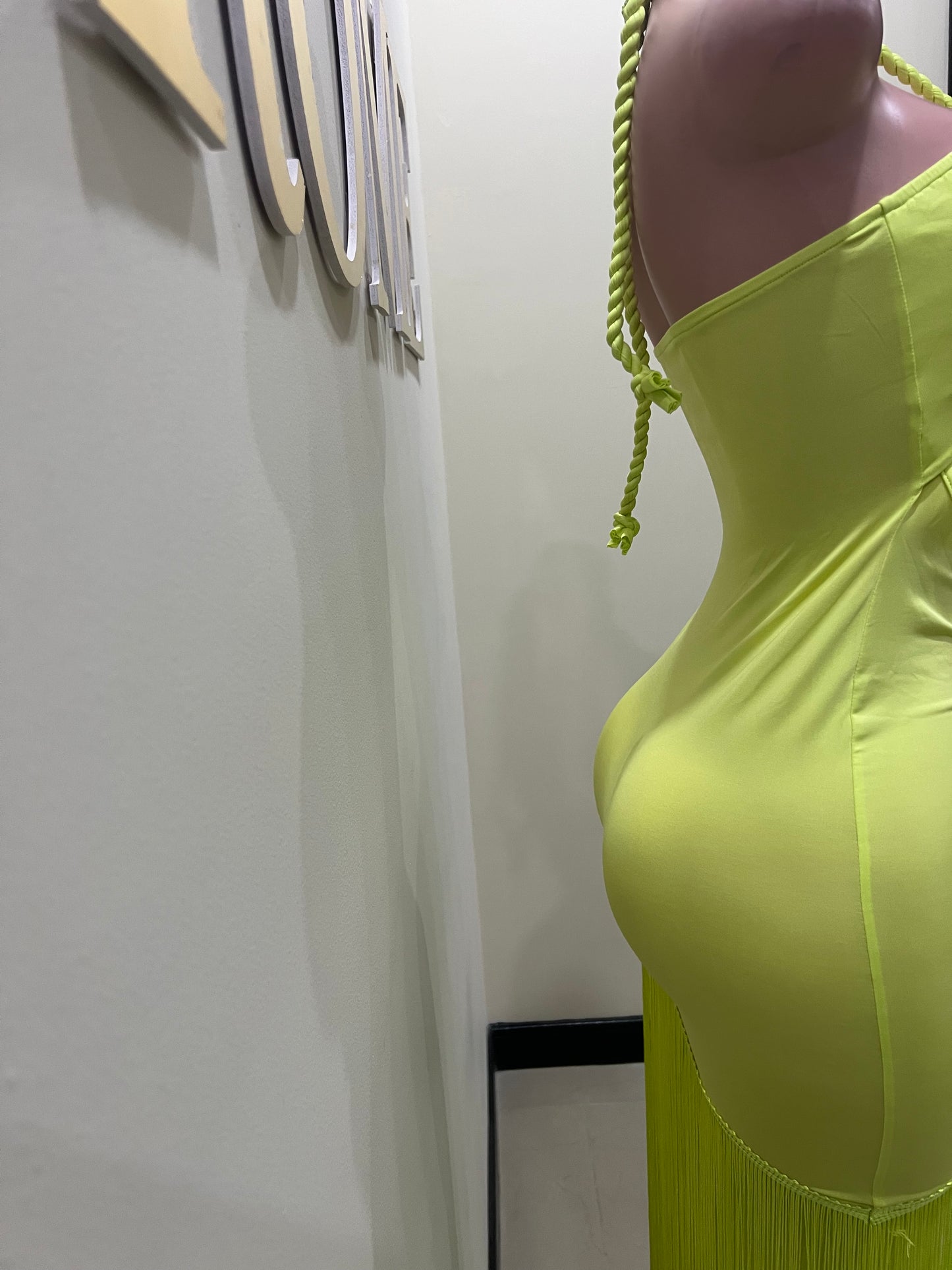 Diva Fringe Vibe Dress (Green)