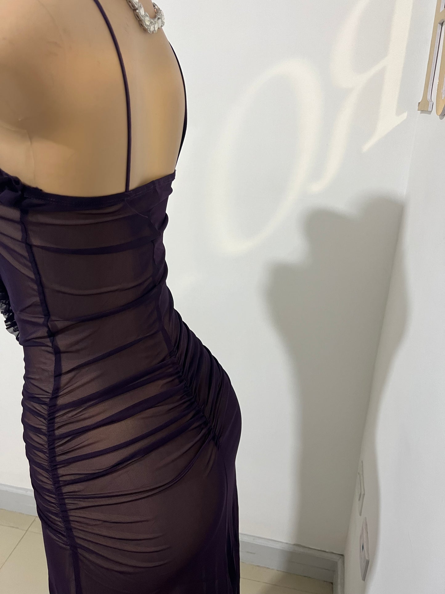 Mila Vibe Sheer Dress (Purple)