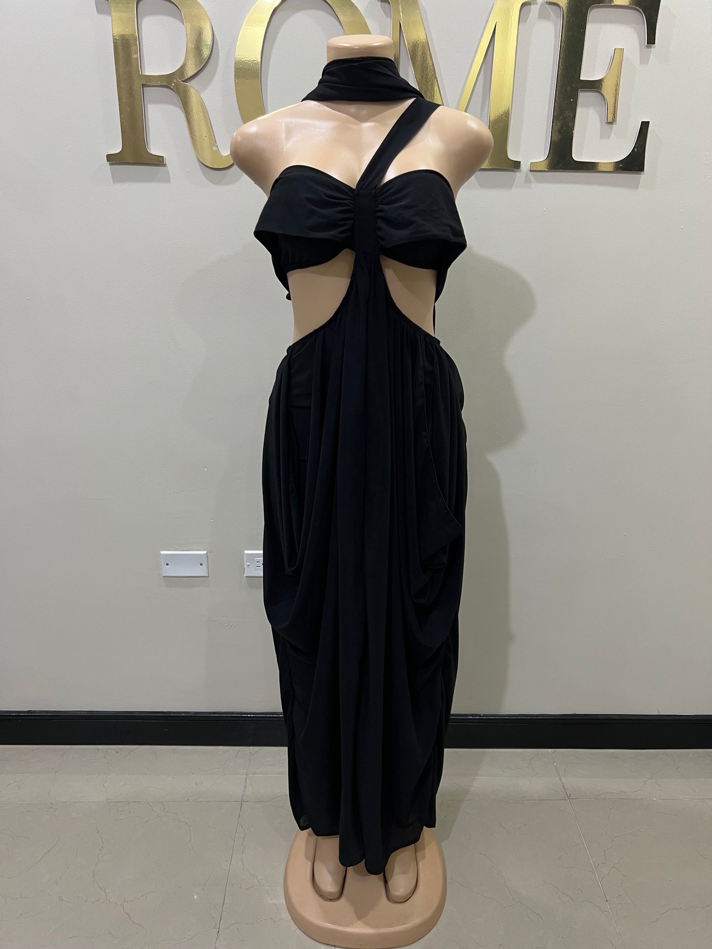 Ruby Mesh Dress with Arm Pcs (Black)