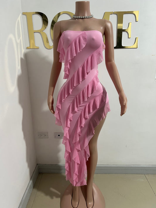 Chelsea Ruffle Dress (Pink)