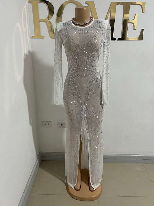 Risa Crystal Dress (White)