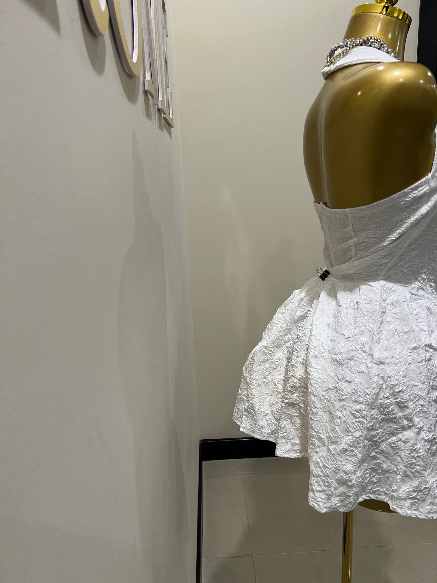 Diana Textured Dress (White)