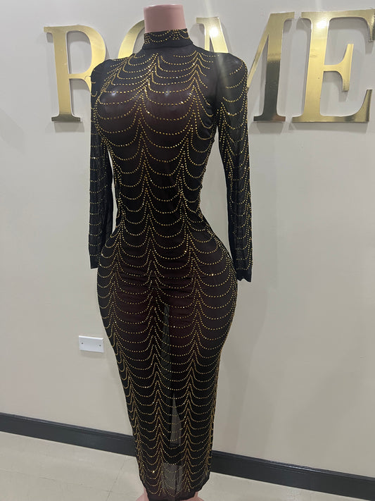 Ariana Grand Dress (Black & Gold)