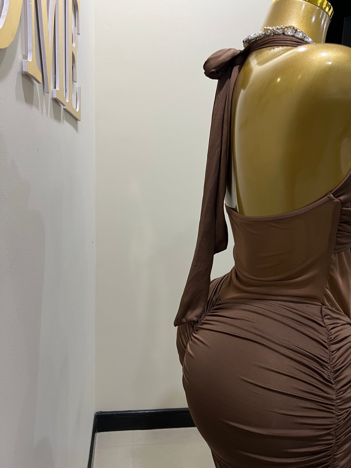 Sweetheart Nara Dress (Brown)