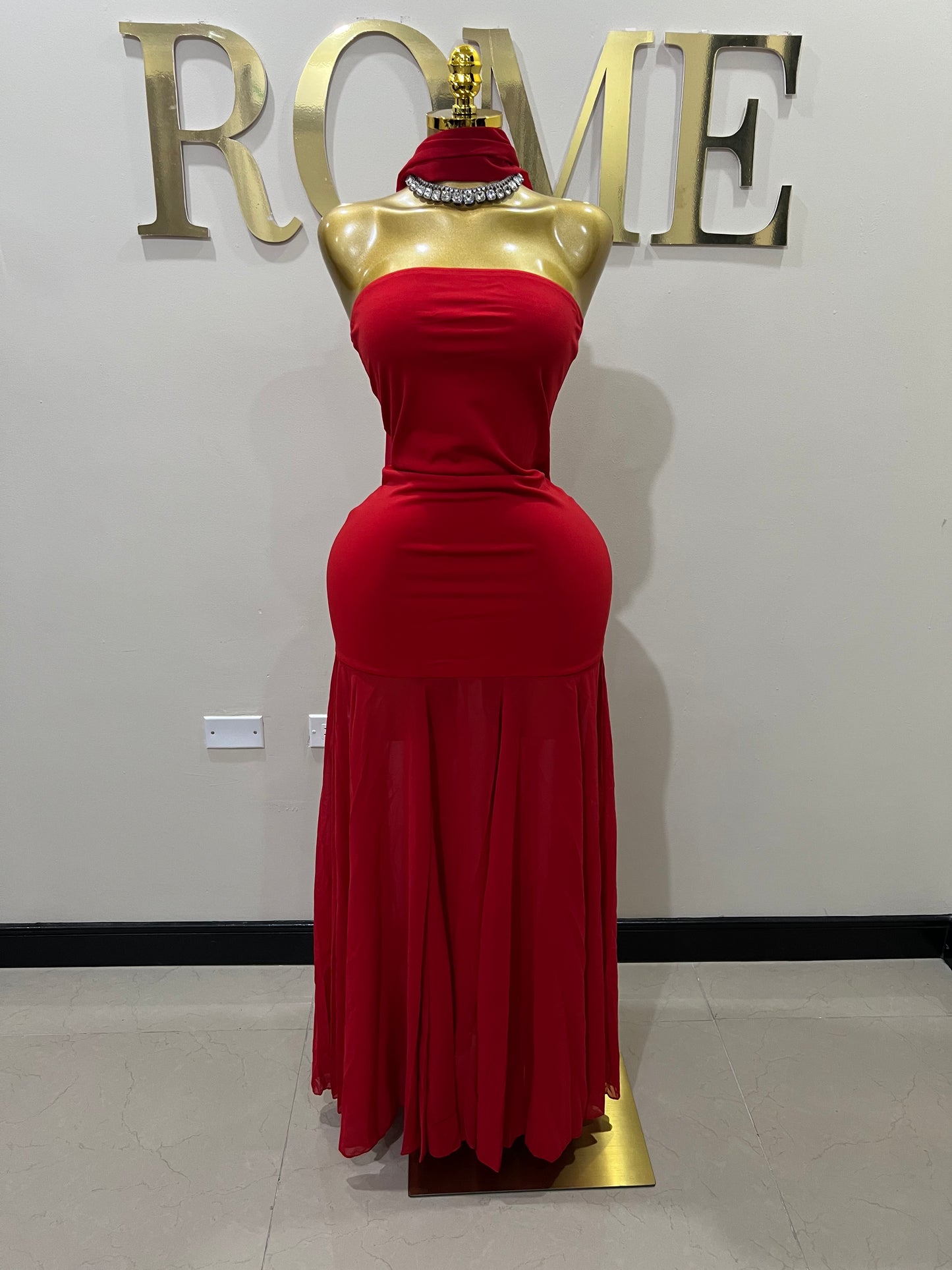 Ms. Shippen Scarf Dress (Red)