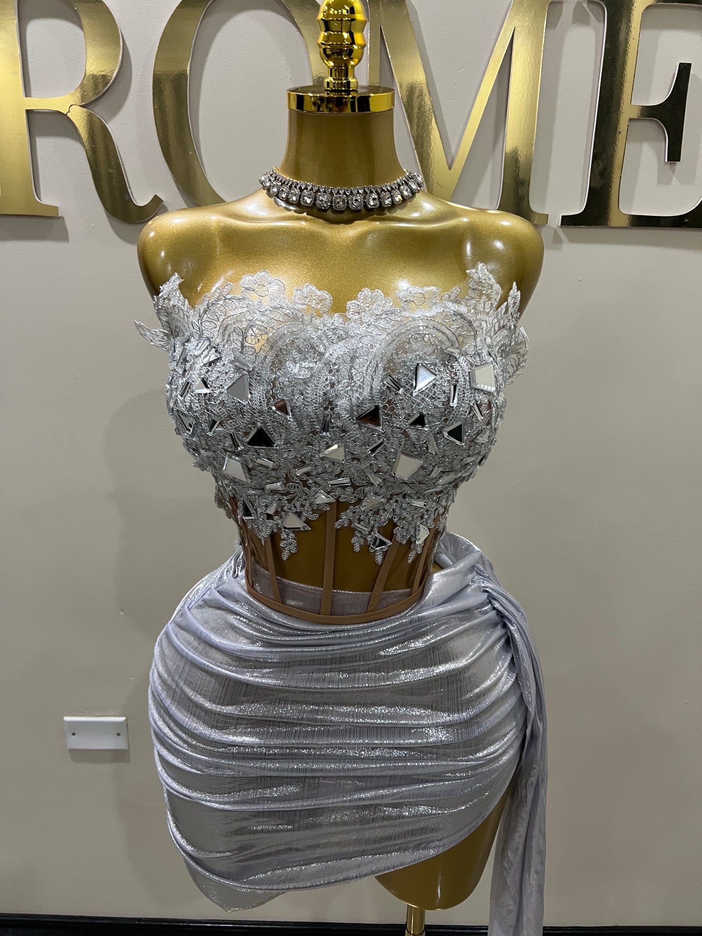 Snow Queen Glacier Mirrors Skirt Set (Silver)