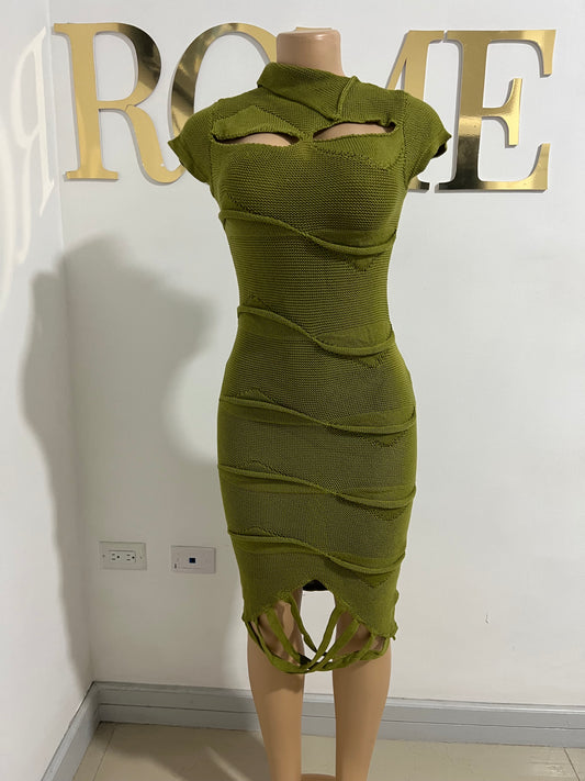 Maeve Crochet Dress (Green)