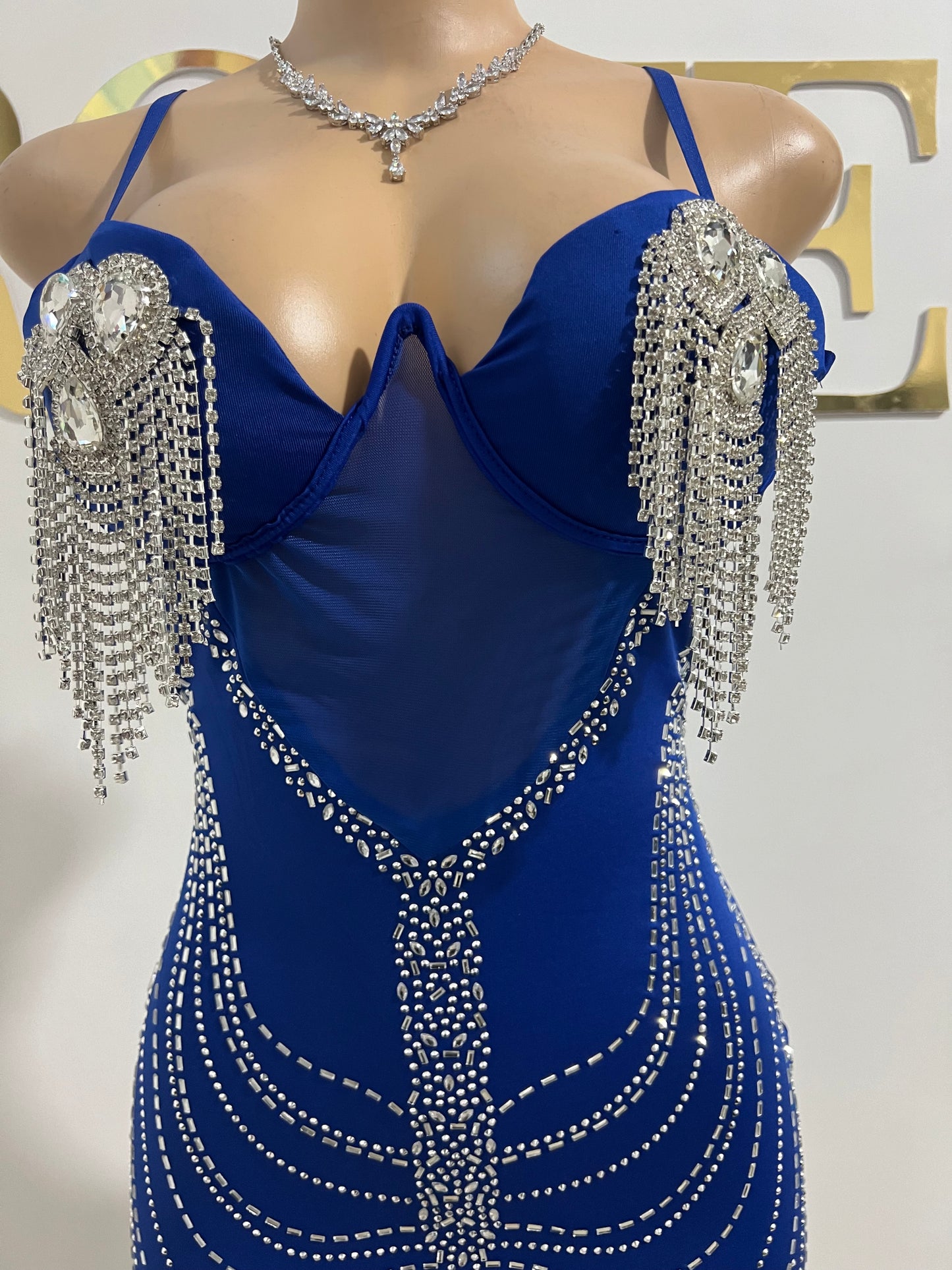 Dazzle Medusa Crystal Dress (Blue)