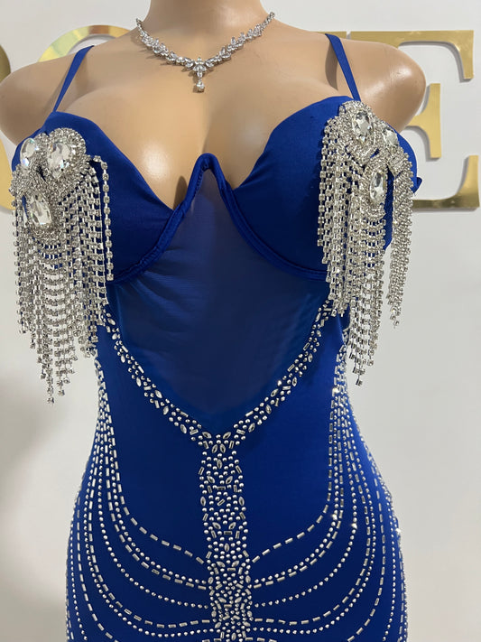 Dazzle Medusa Crystal Dress (Blue)