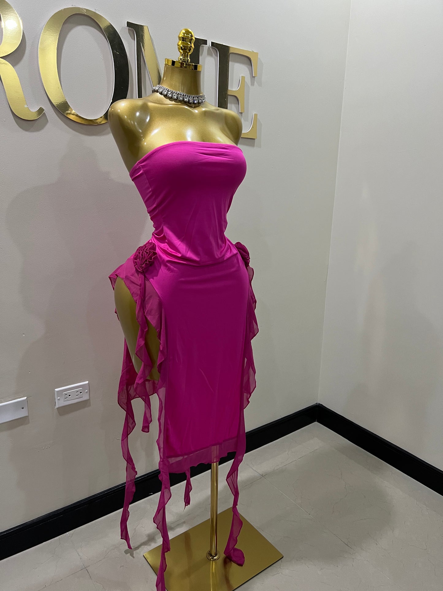 Rose Ruffle Dress (Pink)