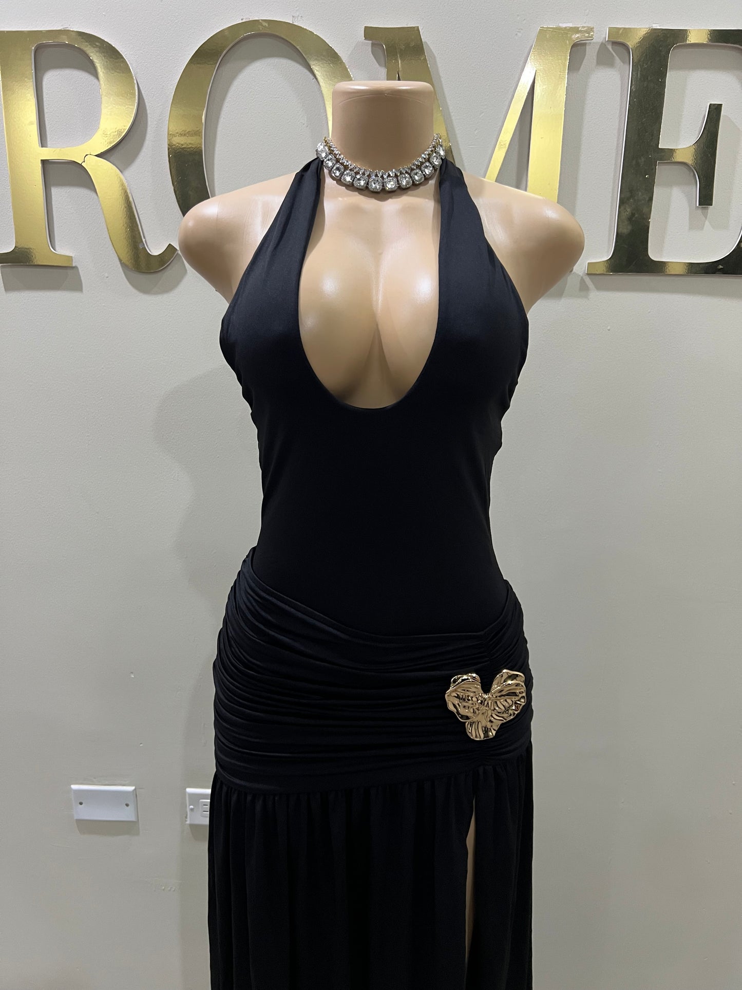 Nara Petal 2 Pcs Bodysuit & Skirt Set (Black)