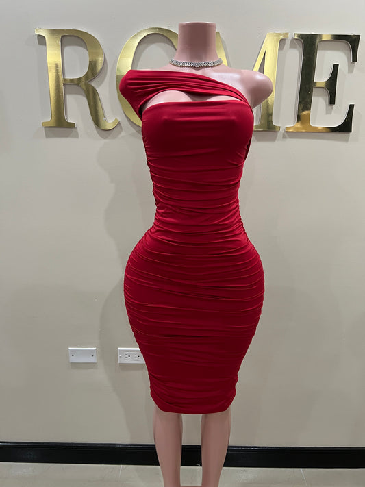 Porsha Off Shoulder Dress (Red)