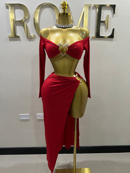 Ming Heart Skirt Set (Red)