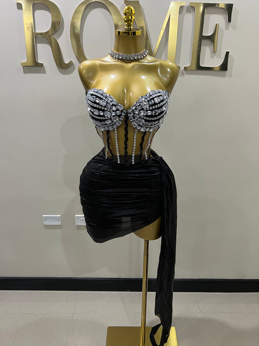 Orion Glacier Gemstone Skirt Set (Black)