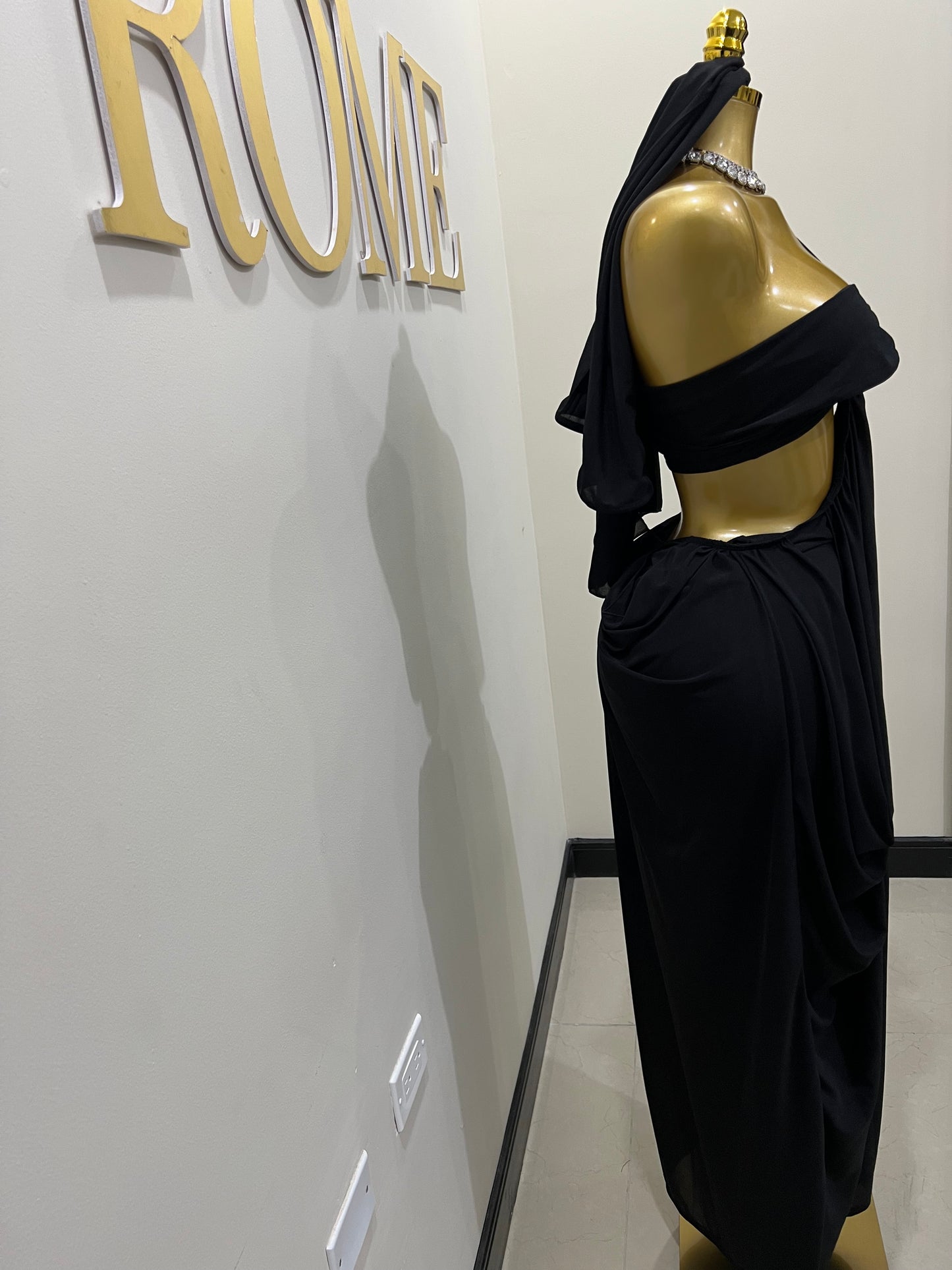 Ruby Mesh Dress with Arm Pcs (Black)