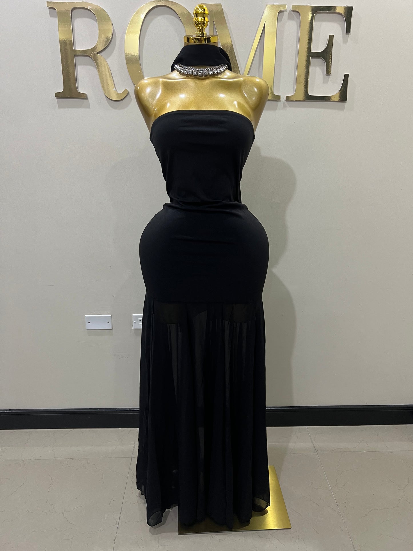 Ms. Shippen Scarf Dress (Black)