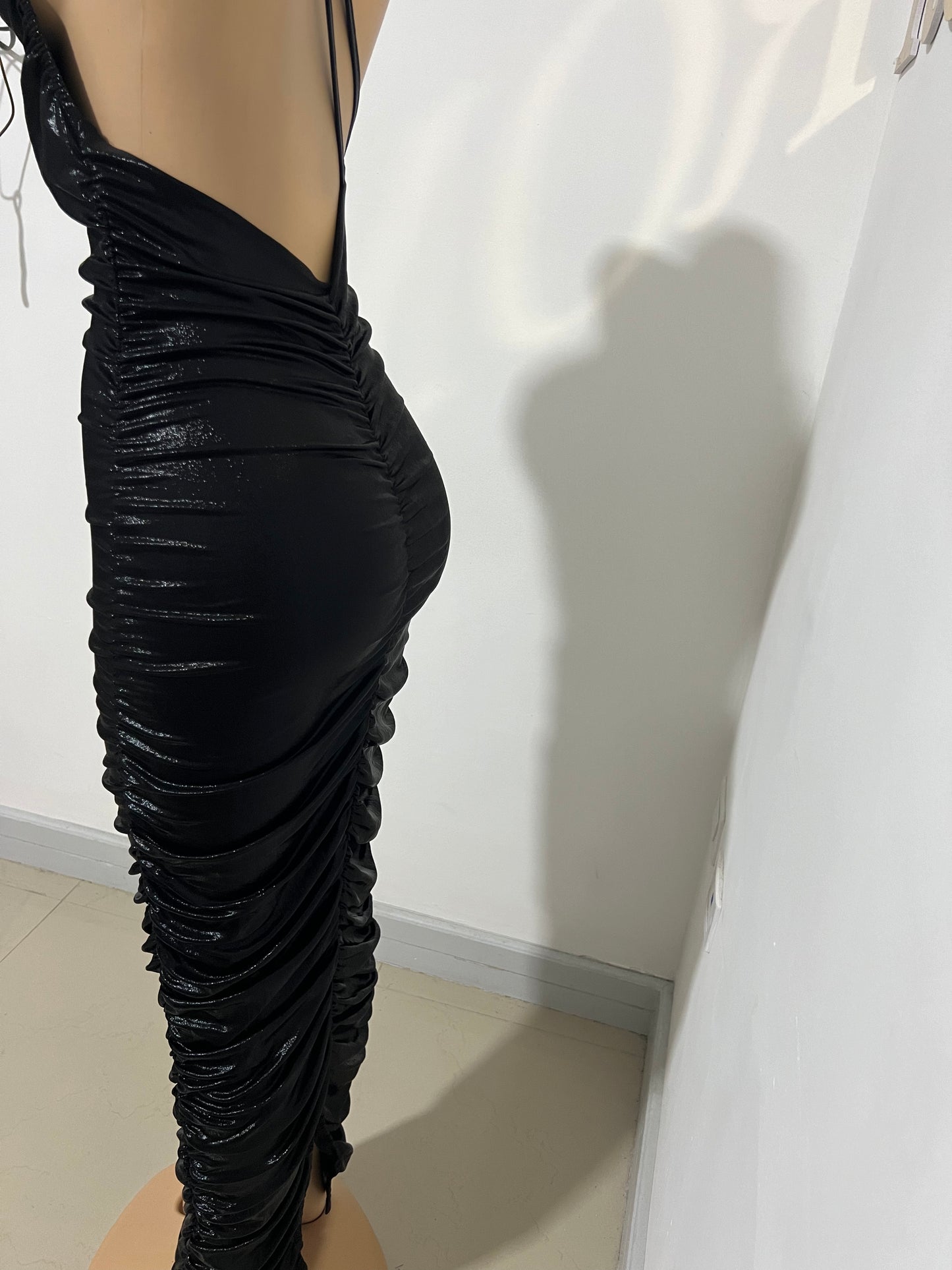 Tessa Rouched Dress (Black)
