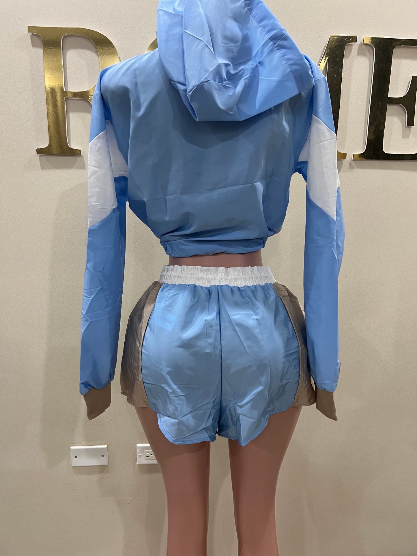 New York Tracksuit Shorts Set (Blue)