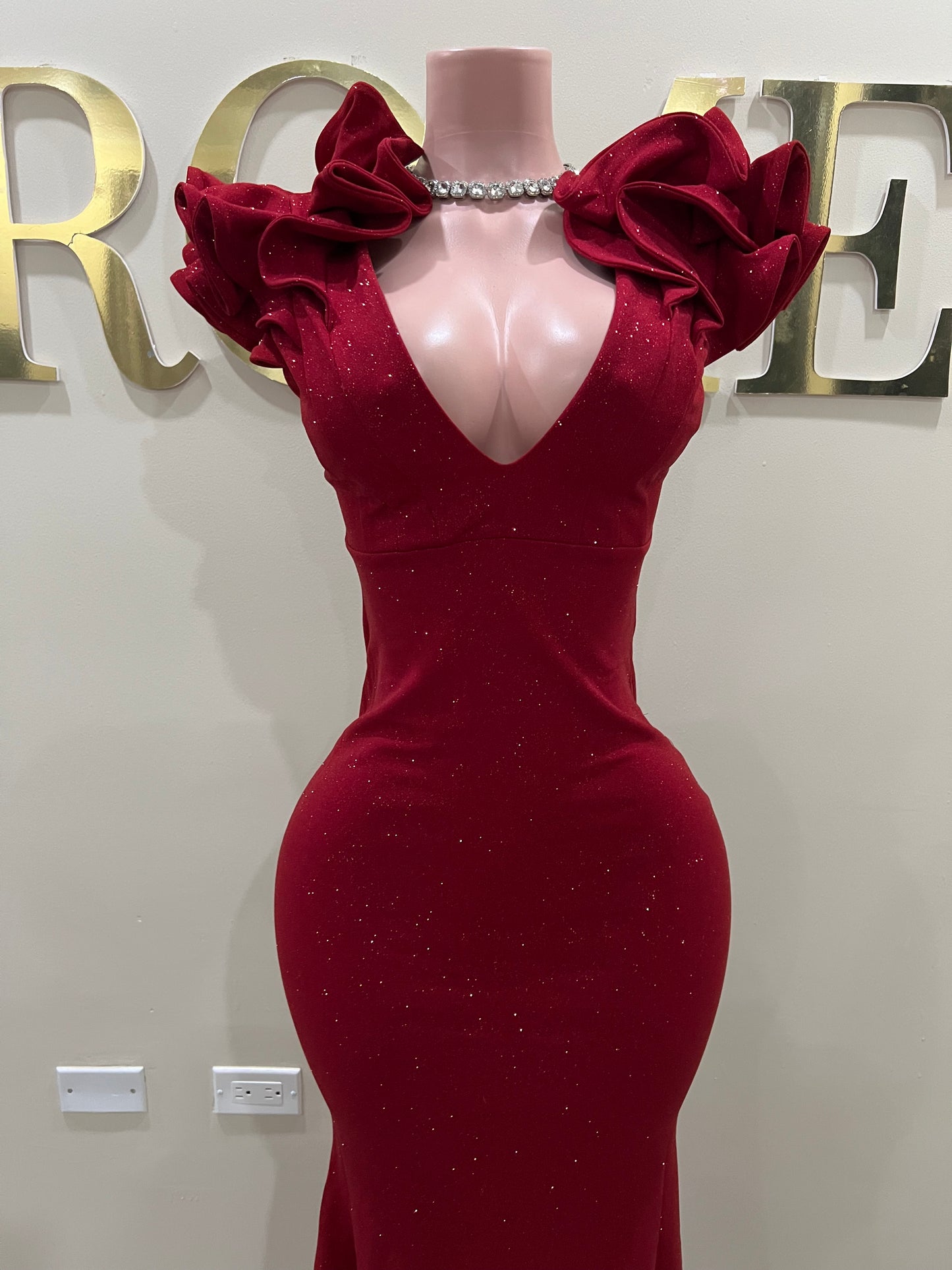 Pompei Glitter Dress (Red)