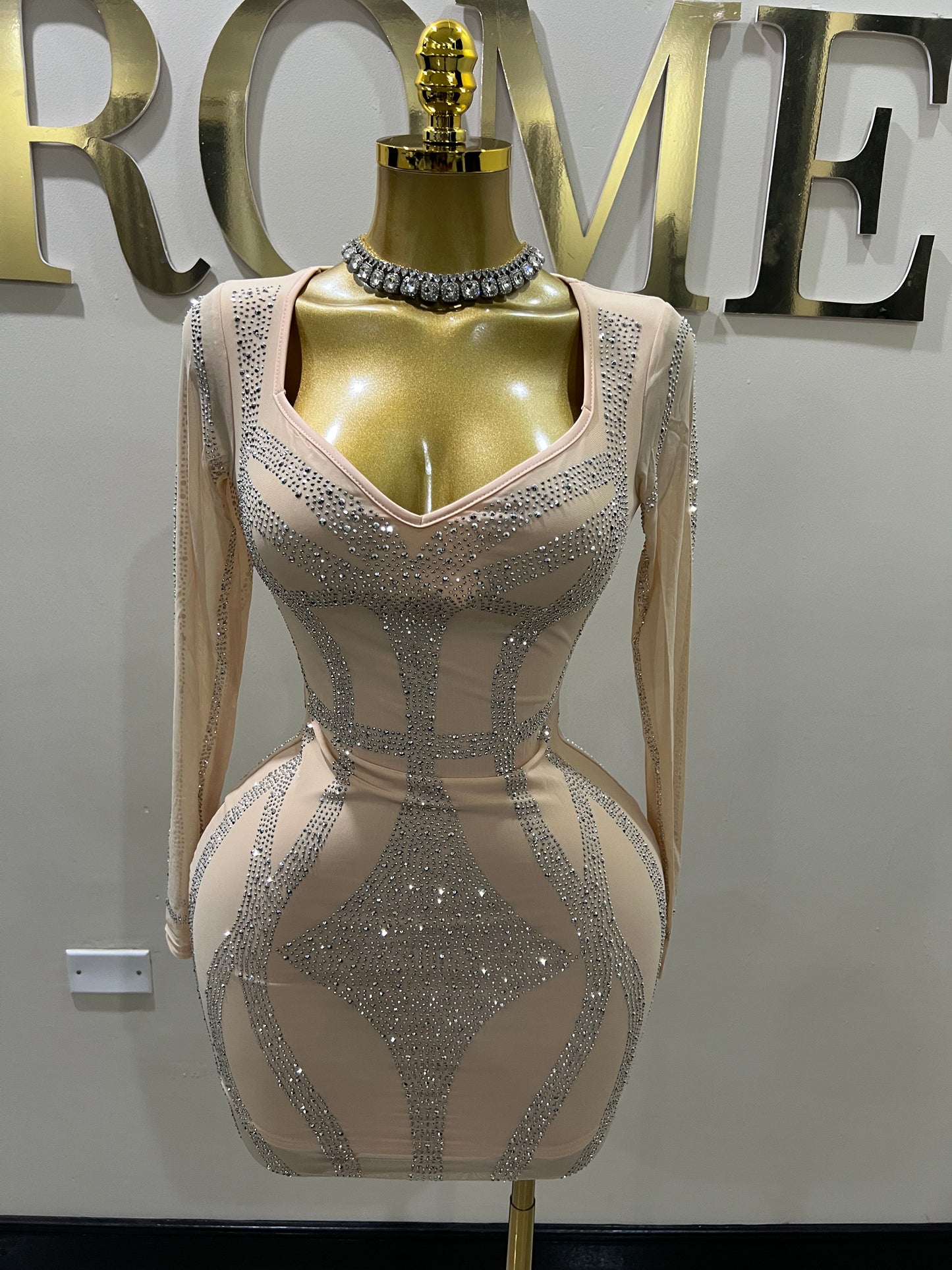 Juno Sweetheart Dress (Nude)