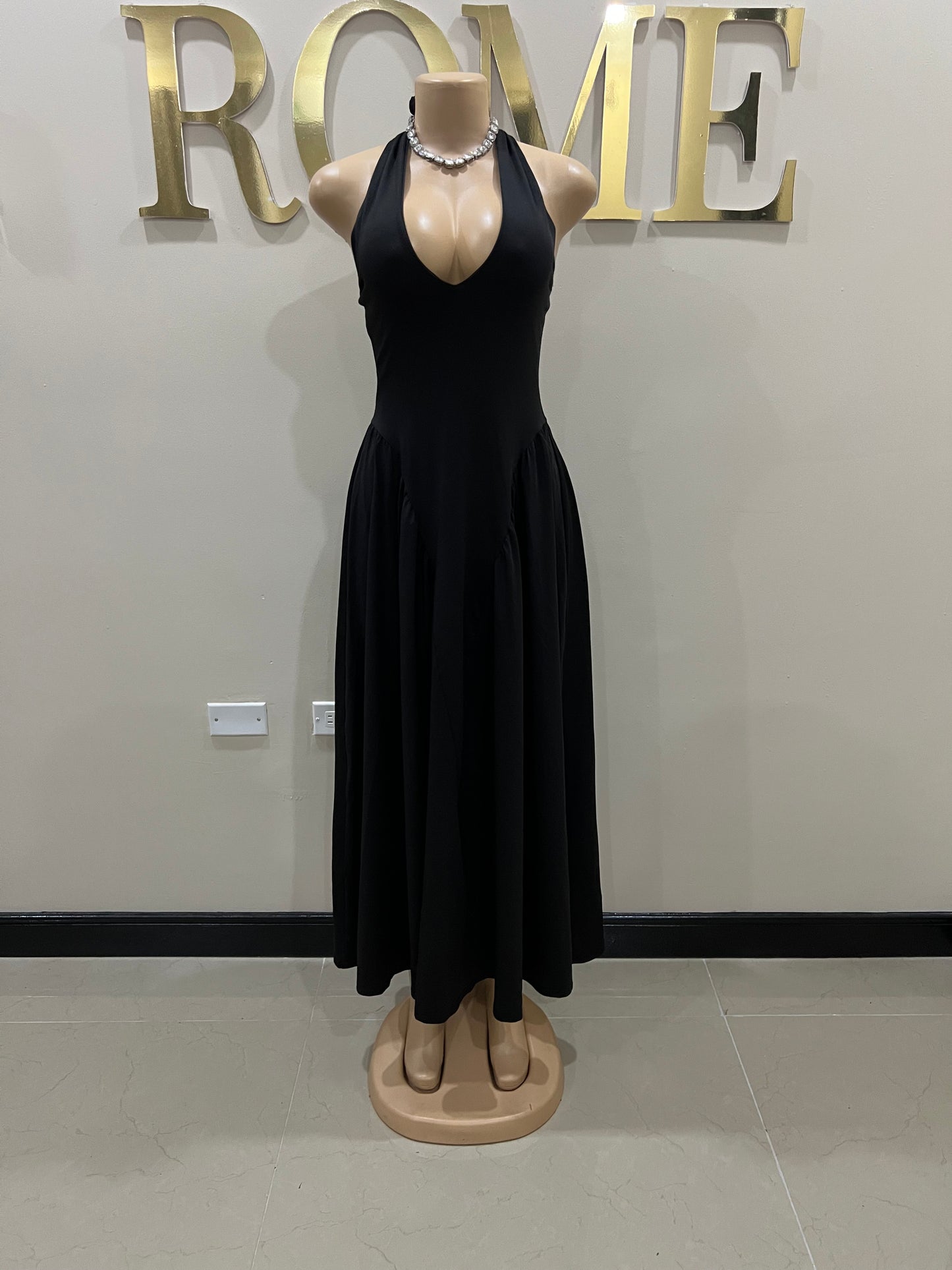 Kim Halter Diana Dress (Black)