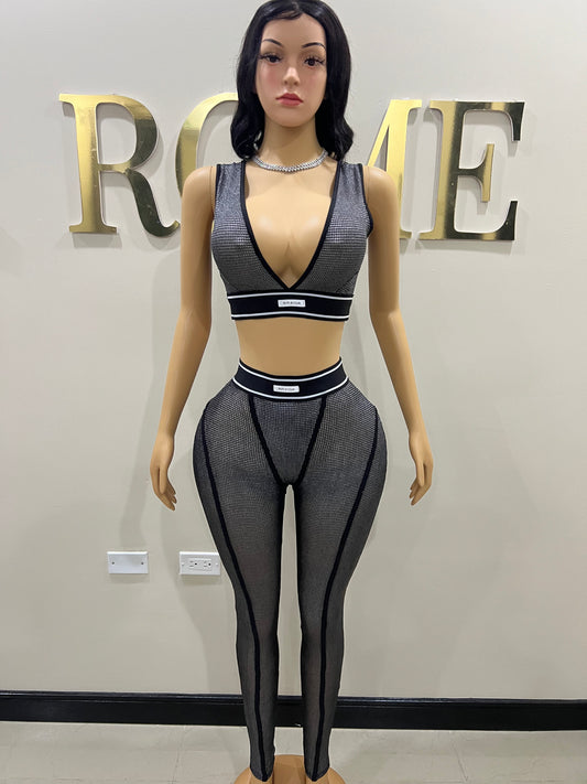 Tami 2 Pcs Tights Set (Silver)