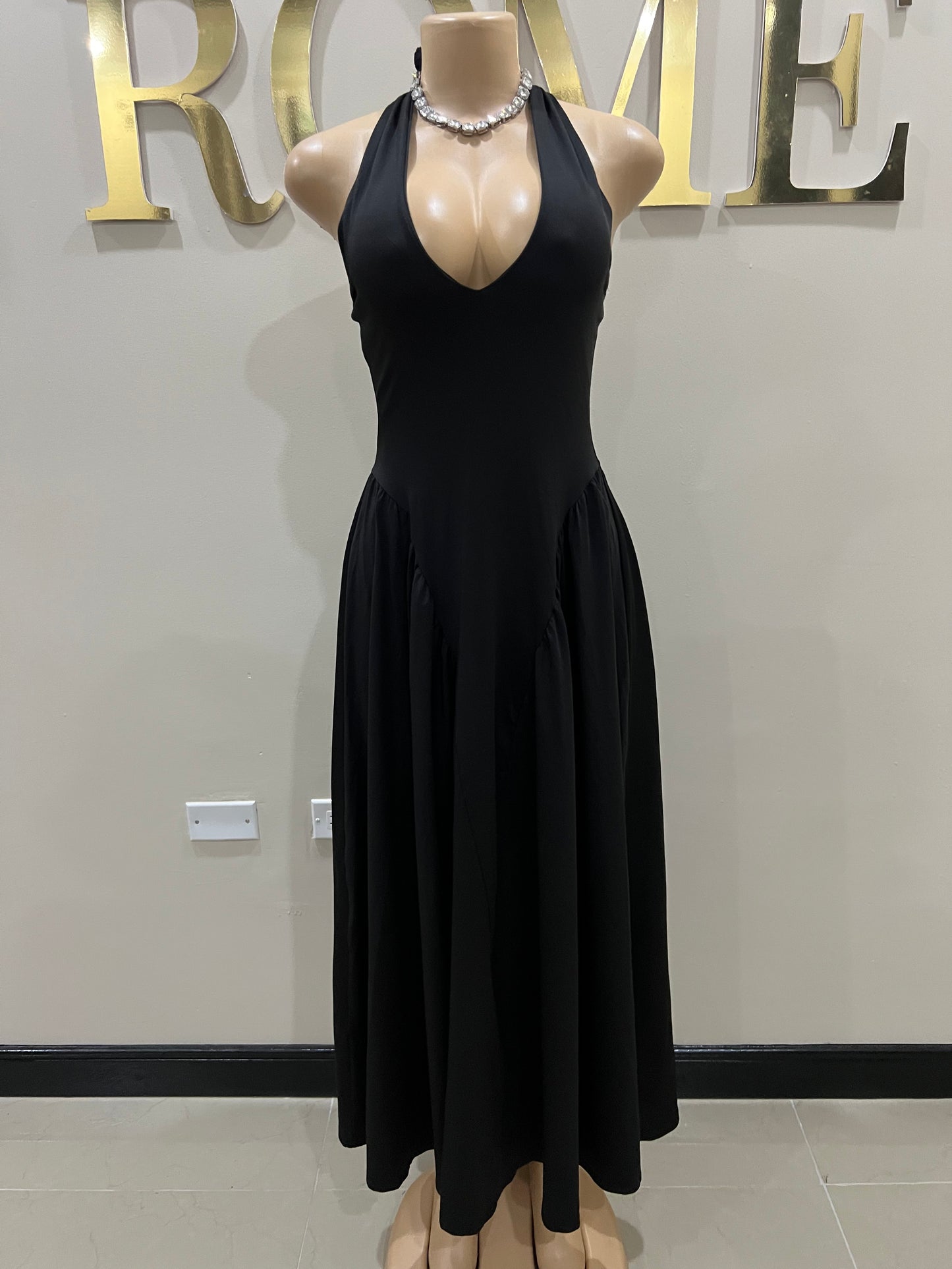 Kim Halter Diana Dress (Black)