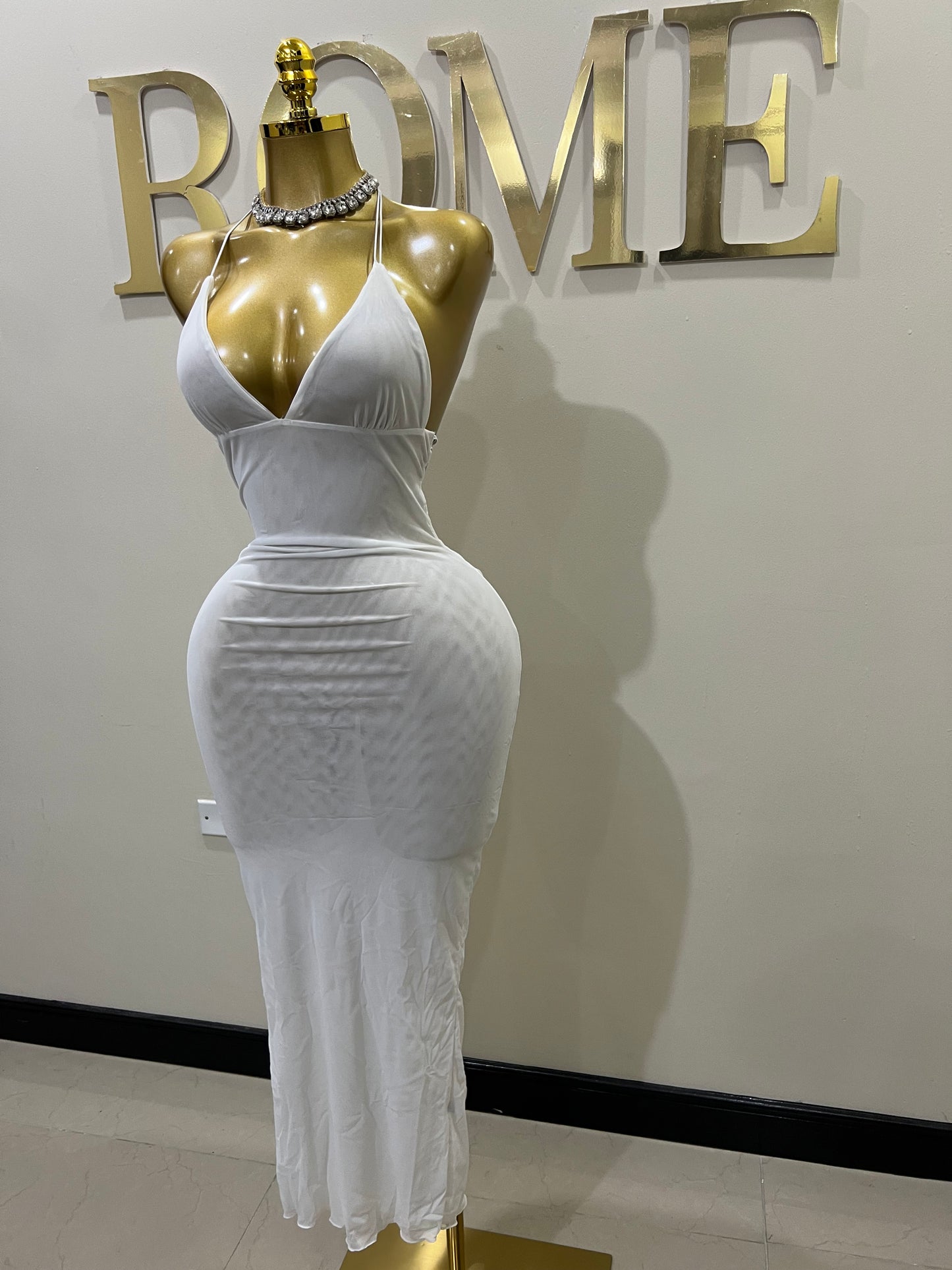 Kitty Butterfly Mesh Dress (White)