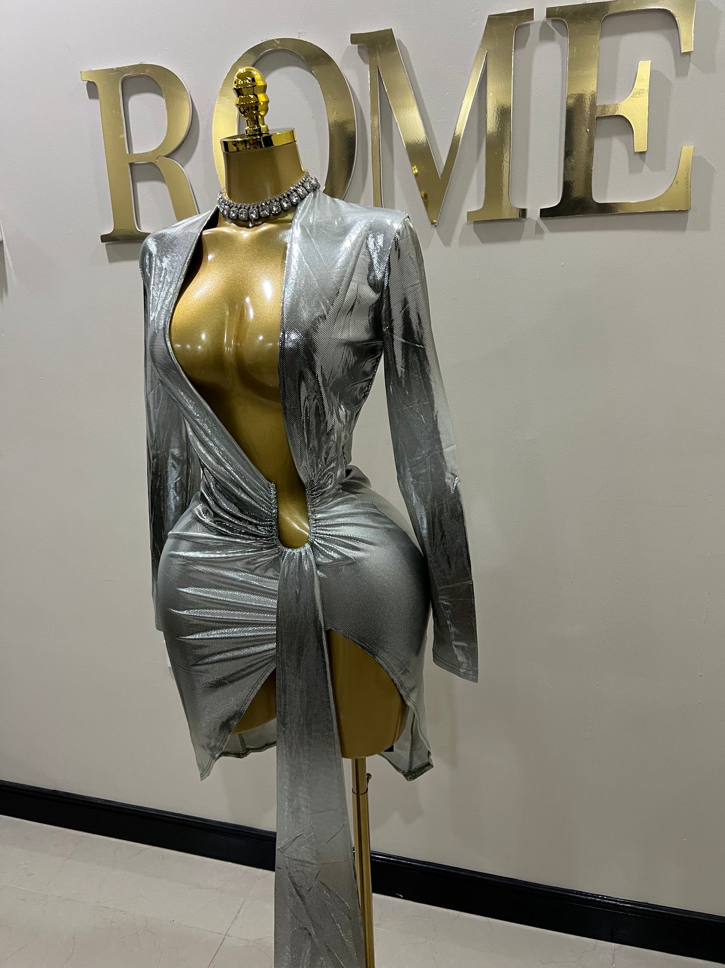 Chelsea Slay Dress (Green-silver gradient)