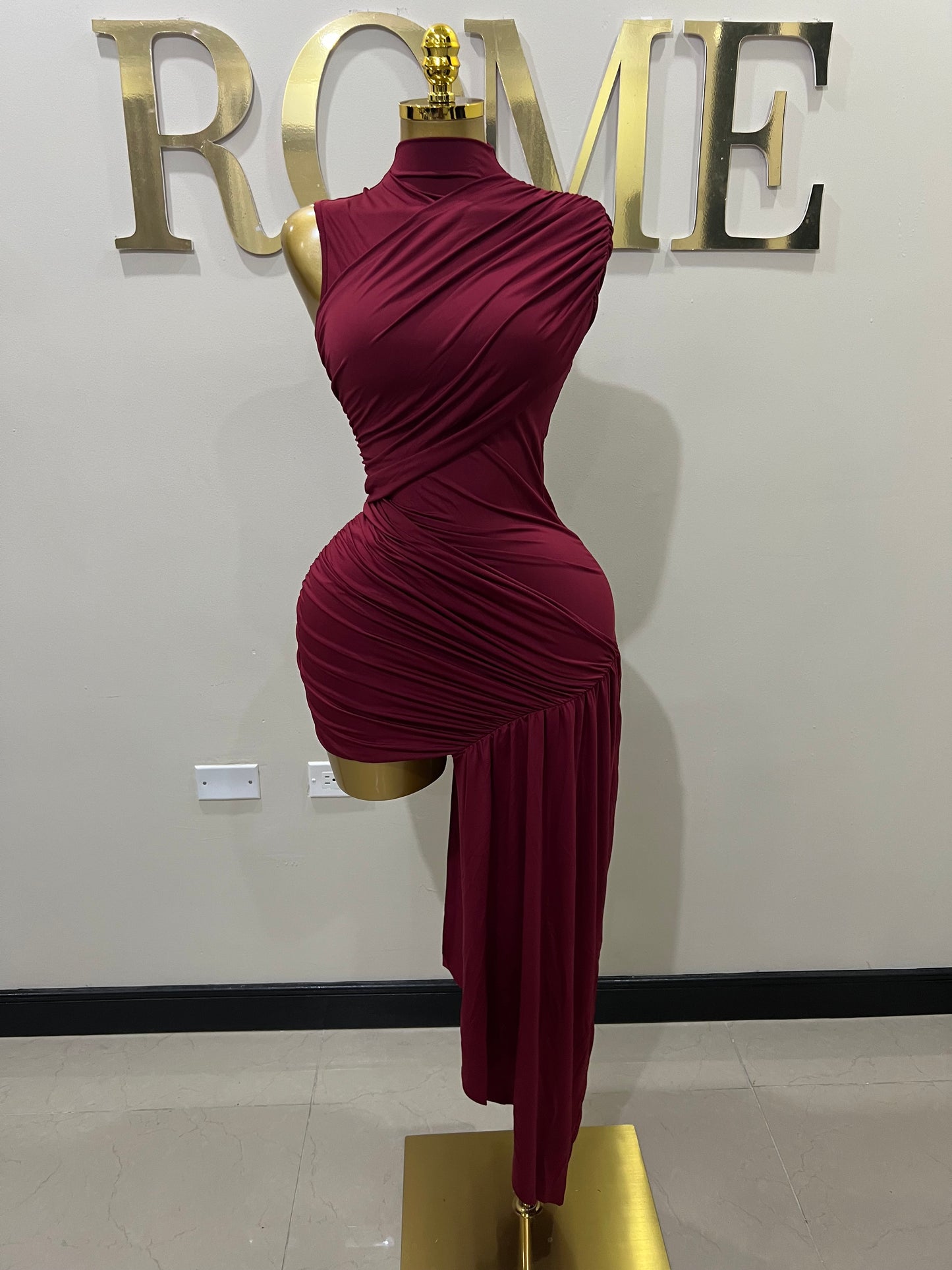 Samira Allegra Dress (Burgundy)