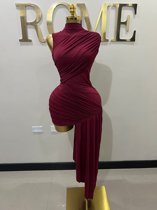 Samira Allegra Dress (Burgundy)