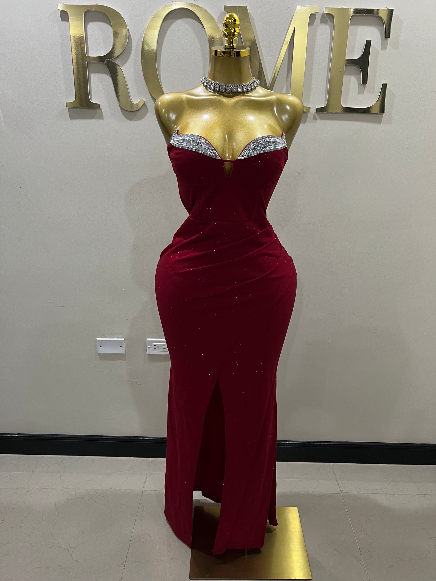 Tyla Glitter Dress (Red)