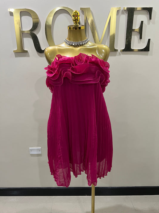 Lotus Ruffle Dress (Pink)