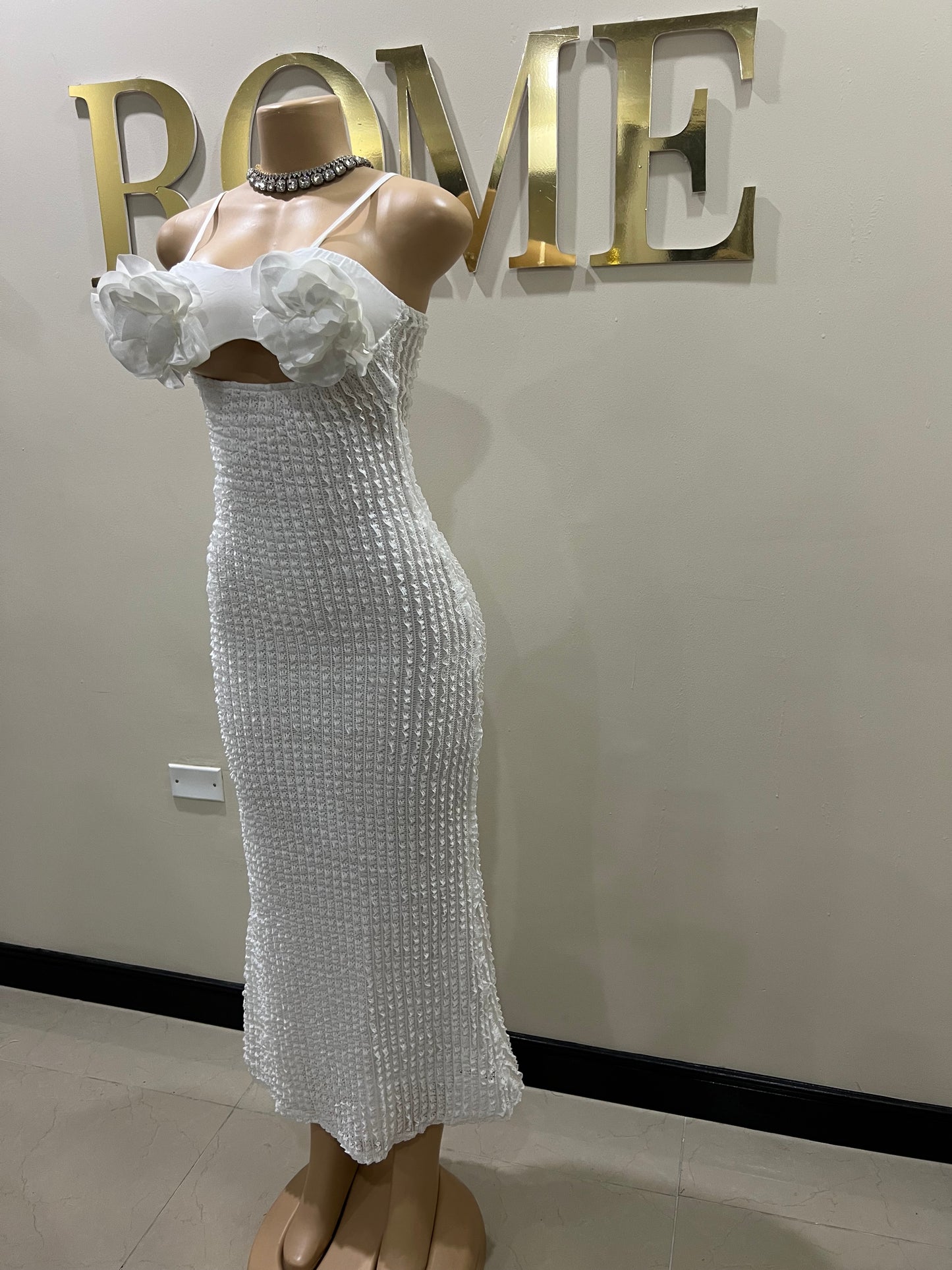 Mila Flower Dress (White)