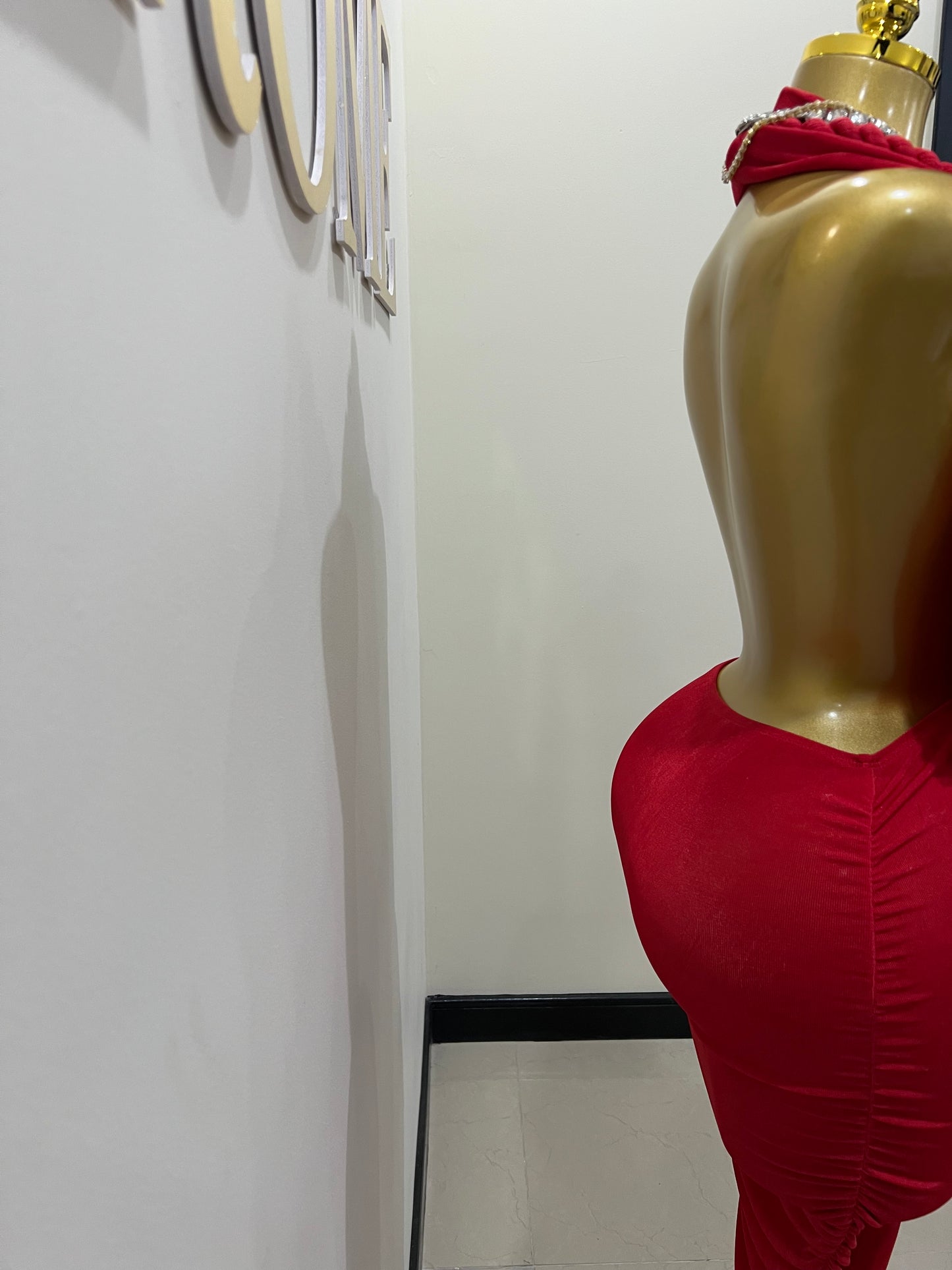 Cassie Long Rope Dress (Red)