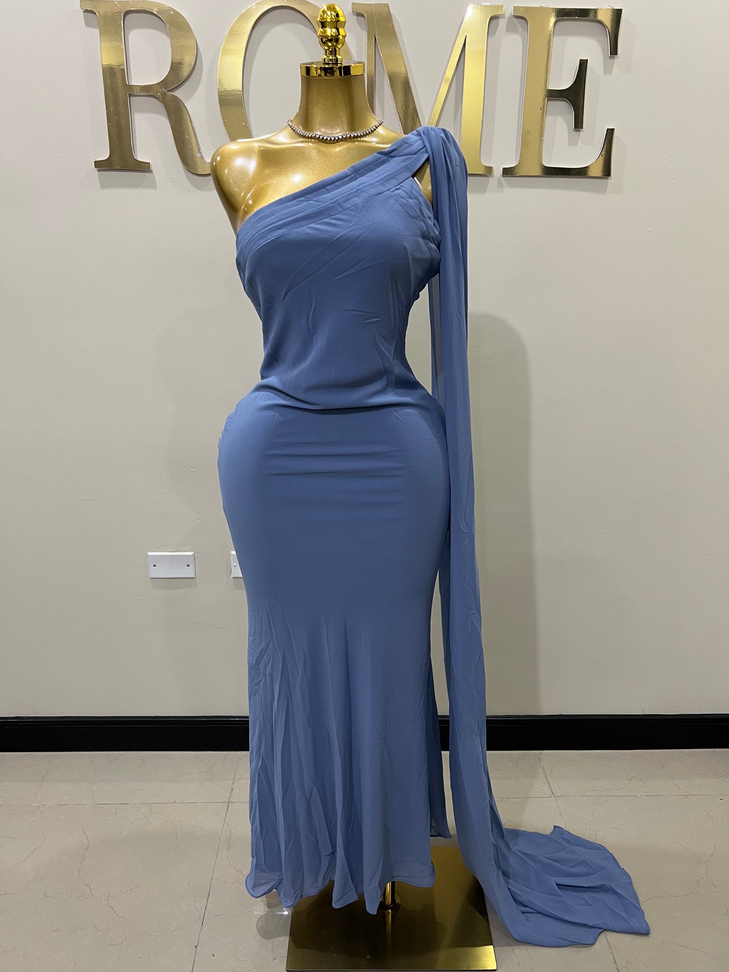 Isabella Chiffon Dress (Blue)