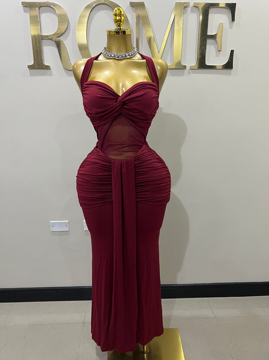 Sweetheart Nara Dress 2 (Burgundy)